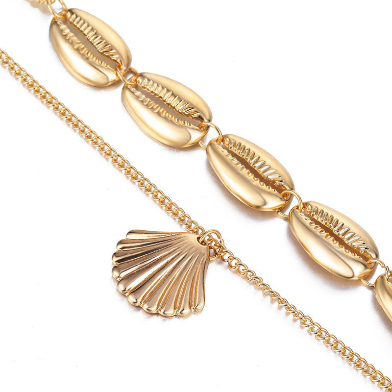 European And American Fashion All-match Metal Texture Double-layer Necklace 1617875670416