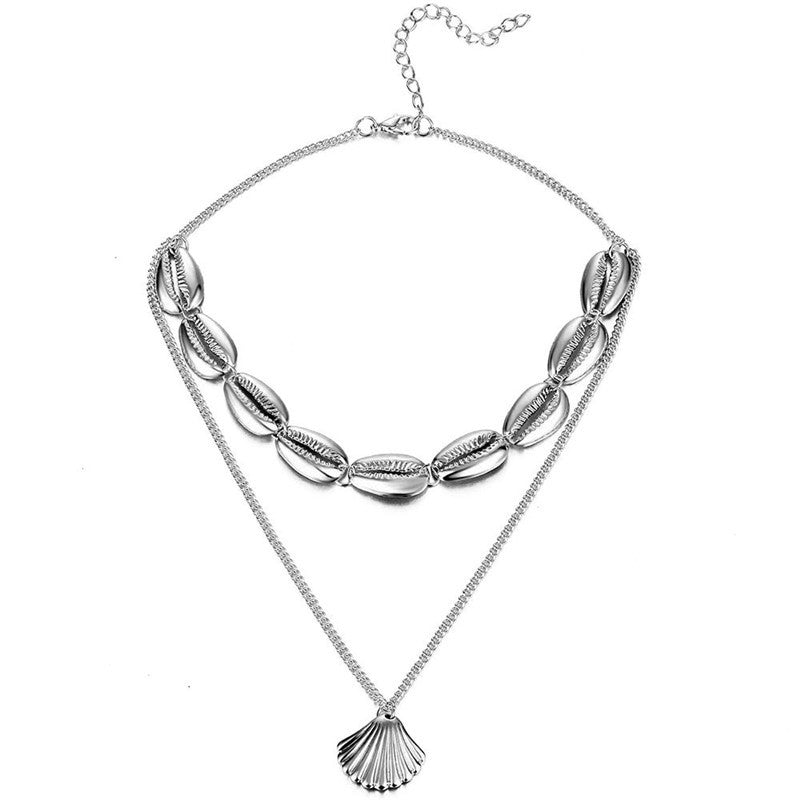 European And American Fashion All-match Metal Texture Double-layer Necklace 1617875670422