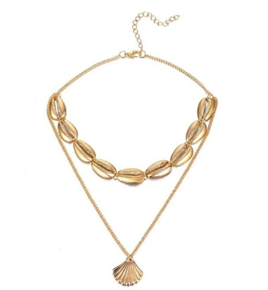 European And American Fashion All-match Metal Texture Double-layer Necklace 1617875670448