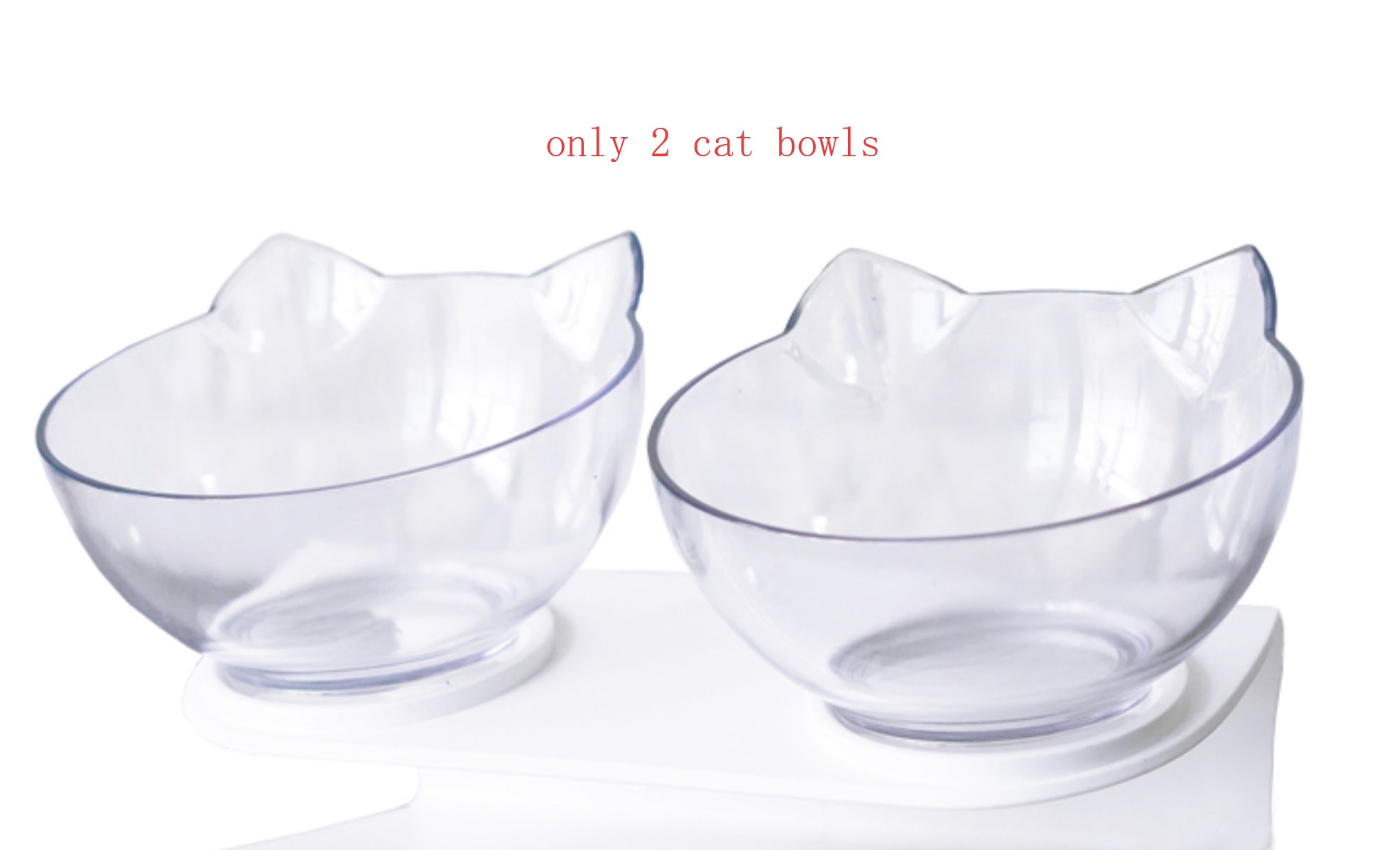 New Inclined Food Cat Ear Oblique Mouth Transparent Single Pet Bowl 1617934196469