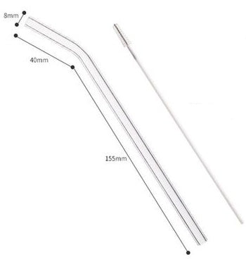 Glass Straws, Pearl Milk Tea Coarse Drinking Straws, Non-disposable Transparent Water Cups, Long Straws 1617949050421