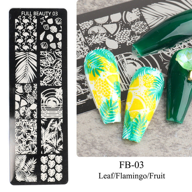 Nail Tool Steel Plate Transfer Template Lover Love Natural Flowers Ocean Pattern 1617955001652