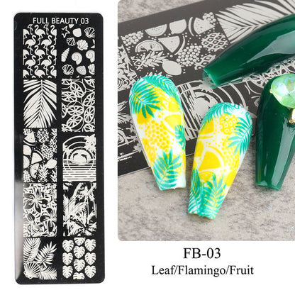 Nail Tool Steel Plate Transfer Template Lover Love Natural Flowers Ocean Pattern 1617955001652