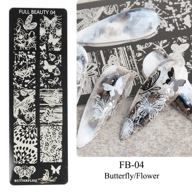 Nail Tool Steel Plate Transfer Template Lover Love Natural Flowers Ocean Pattern 1617955001656