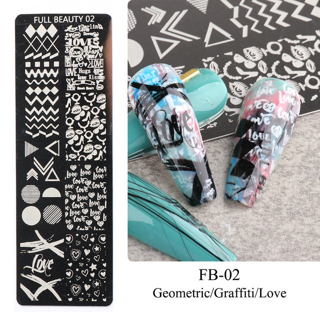 Nail Tool Steel Plate Transfer Template Lover Love Natural Flowers Ocean Pattern 1617955001673