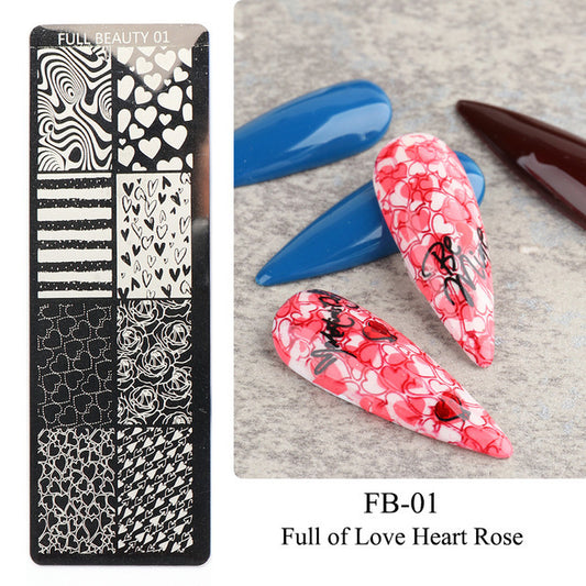 Nail Tool Steel Plate Transfer Template Lover Love Natural Flowers Ocean Pattern 1617955001682
