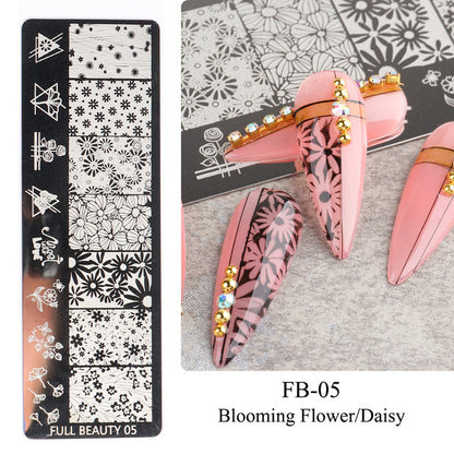 Nail Tool Steel Plate Transfer Template Lover Love Natural Flowers Ocean Pattern 1617955001683