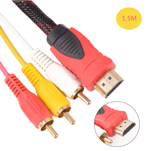 HDMI To Red Yellow And White Adapter Cable Hdmi To 3Rca Component Cable 1.5 Meters 1617955680554