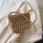 Fashion Messenger Bag Women Casual Western Style One-shoulder Pearl Straw Woven Bag 1618120067739