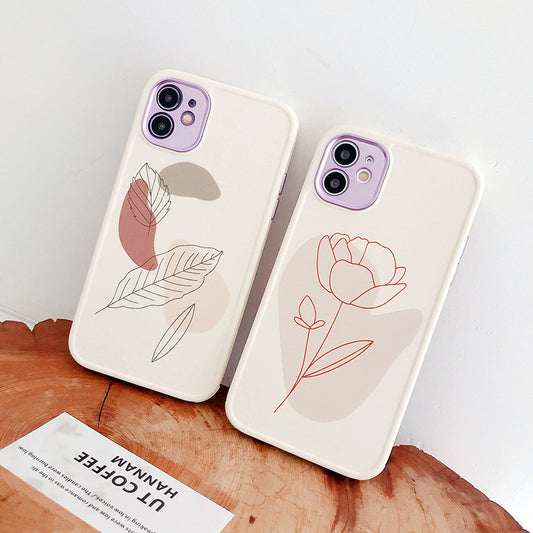 Compatible With , Compatible With  , Vintage Leaf Flower  Phone Case Shockproof Soft Back Cover 1618131359842