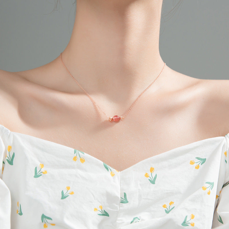 Summer Sweet Girl Heart Strawberry Crystal Candy Small Fresh Fashion Temperament Clavicle Chain 1618135228873