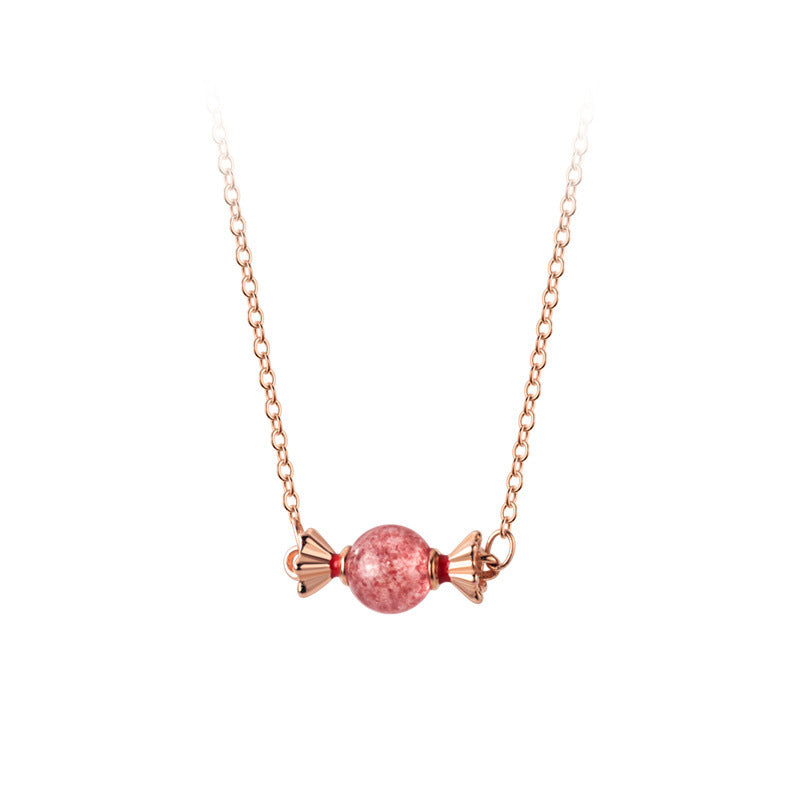 Summer Sweet Girl Heart Strawberry Crystal Candy Small Fresh Fashion Temperament Clavicle Chain 1618135228875