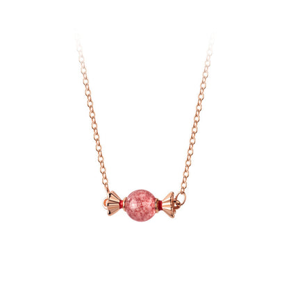 Summer Sweet Girl Heart Strawberry Crystal Candy Small Fresh Fashion Temperament Clavicle Chain 1618135228875