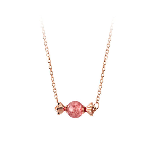 Summer Sweet Girl Heart Strawberry Crystal Candy Small Fresh Fashion Temperament Clavicle Chain 1618135228875