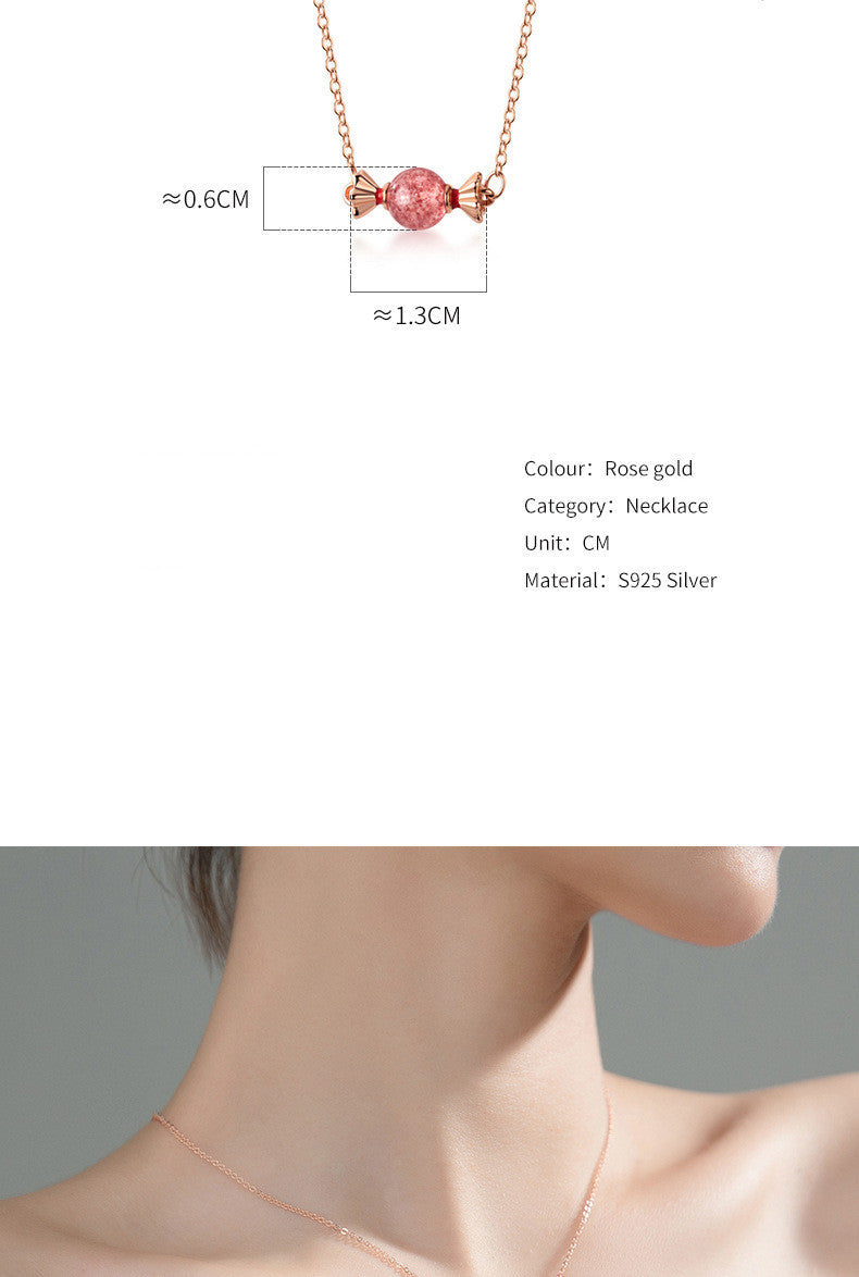 Summer Sweet Girl Heart Strawberry Crystal Candy Small Fresh Fashion Temperament Clavicle Chain 1618135228880