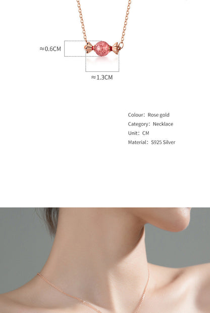 Summer Sweet Girl Heart Strawberry Crystal Candy Small Fresh Fashion Temperament Clavicle Chain 1618135228880