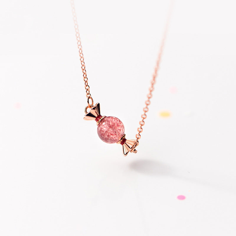 Summer Sweet Girl Heart Strawberry Crystal Candy Small Fresh Fashion Temperament Clavicle Chain 1618135228882