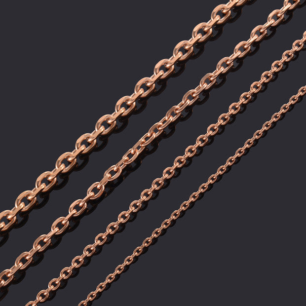 Supply European And American Simple Stainless Steel Angle Chain, Keel With Chain, Stainless Steel Rose Gold Necklace, Pendant