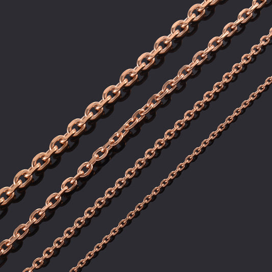 Supply European And American Simple Stainless Steel Angle Chain, Keel With Chain, Stainless Steel Rose Gold Necklace, Pendant
