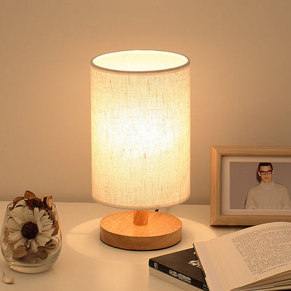 Simple and modern Nordic bedroom bedside lamp wooden dimmable LED warm light creative wooden table lamp 1618208986194