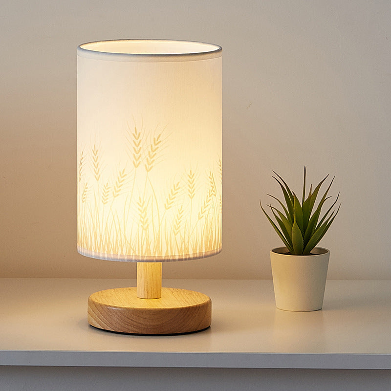 Simple and modern Nordic bedroom bedside lamp wooden dimmable LED warm light creative wooden table lamp 1618208986196
