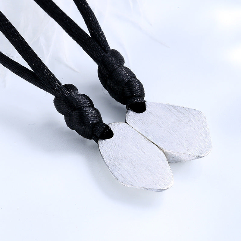 The Sun And The Moon Attract A Wishing Stone Couple Necklace Hipster Simple Brushed Magnet Pendant 1618210680553