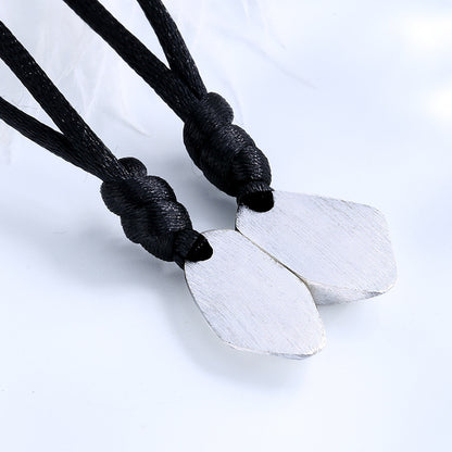 The Sun And The Moon Attract A Wishing Stone Couple Necklace Hipster Simple Brushed Magnet Pendant 1618210680553