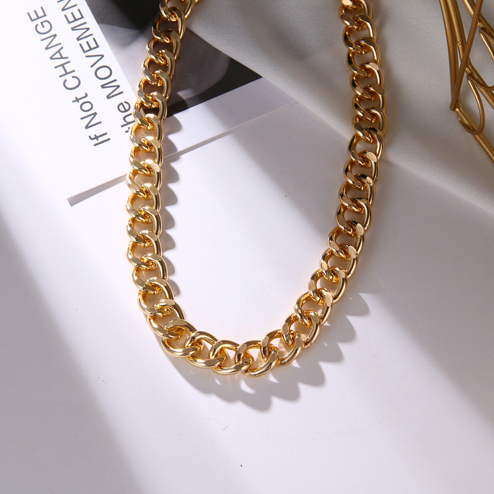 Short Item With Thick Chain Net Red Metal Necklace Simple Atmosphere Trend Choker Clavicle Chain 1618213957792