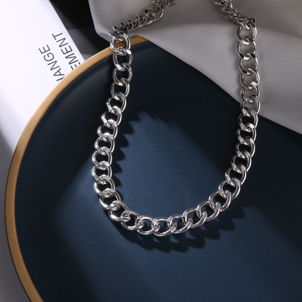 Short Item With Thick Chain Net Red Metal Necklace Simple Atmosphere Trend Choker Clavicle Chain 1618213957797