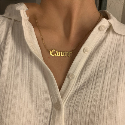 Letter Pendant Constellation Necklace 1618215364266