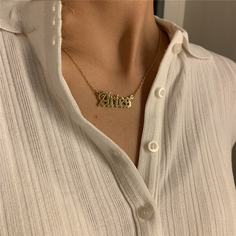 Letter Pendant Constellation Necklace 1618215364268