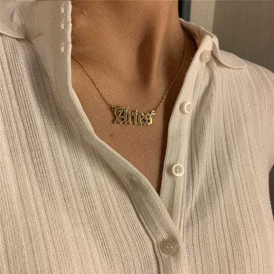 Letter Pendant Constellation Necklace 1618215364268