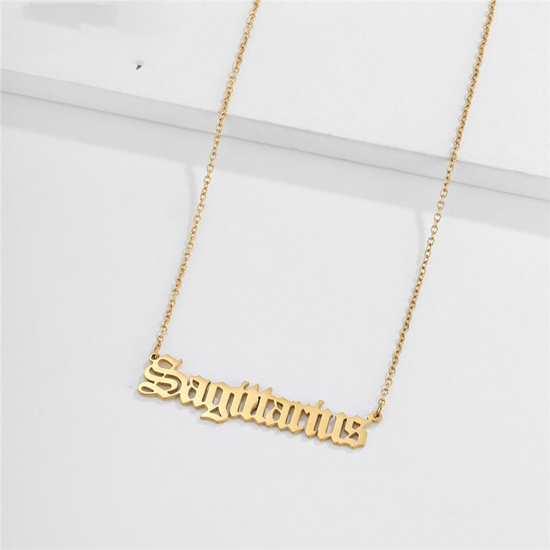 Letter Pendant Constellation Necklace 1618215483638