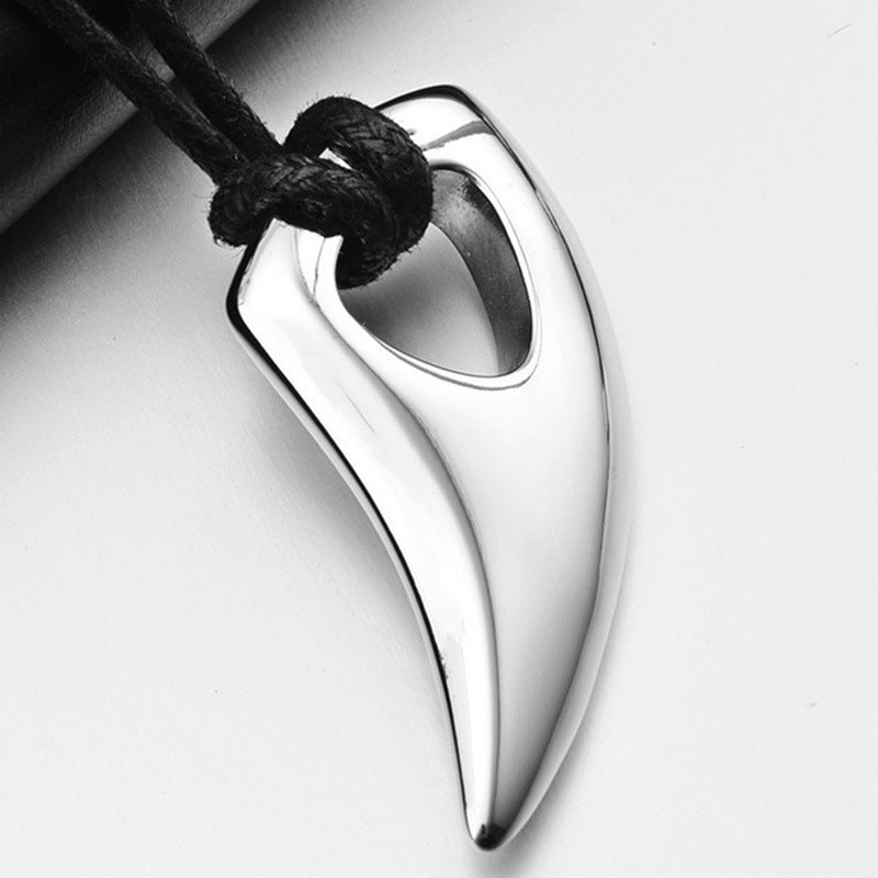 Ethnic Style Titanium Steel Spike Pendant Men's Silver Black Horn Pendant 1618224366703 7764e8ca eefd 4c41 97f6 b18205aa41f3