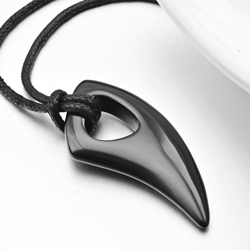 Ethnic Style Titanium Steel Spike Pendant Men's Silver Black Horn Pendant 1618224366724 e7ba85da cd0c 47a1 848e e1e8d3e2423a