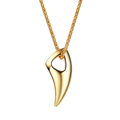 Ethnic Style Titanium Steel Spike Pendant Men's Silver Black Horn Pendant 1618286856029