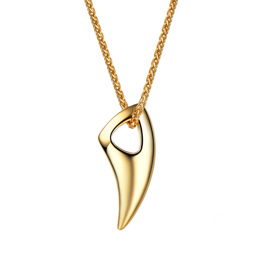 Ethnic Style Titanium Steel Spike Pendant Men's Silver Black Horn Pendant 1618286856029