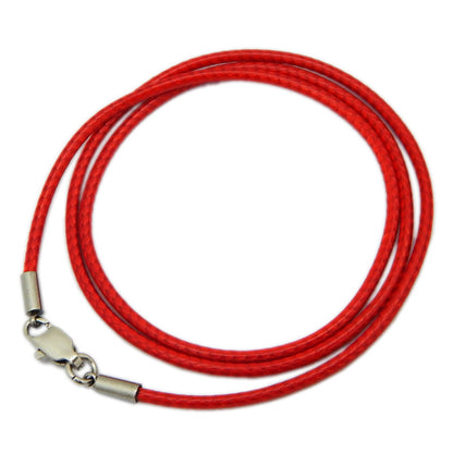 Necklace Rope Crystal Pendant Rope Leather Rope Gold Jewelry Lanyard Jade Pendant Men And Women Red Steel Buckle Wax Rope Who