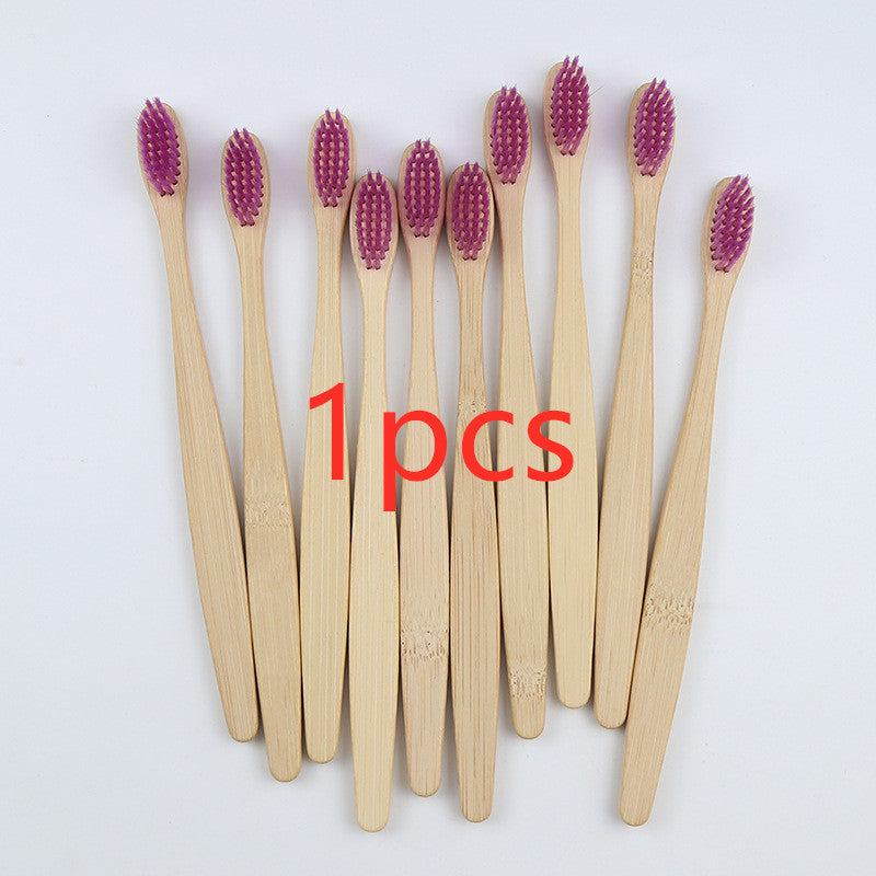 Bamboo toothbrush rainbow bamboo toothbrush colorful bamboo toothbrush environmental protection bamboo handle toothbrush 1618