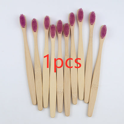 Bamboo toothbrush rainbow bamboo toothbrush colorful bamboo toothbrush environmental protection bamboo handle toothbrush 1618