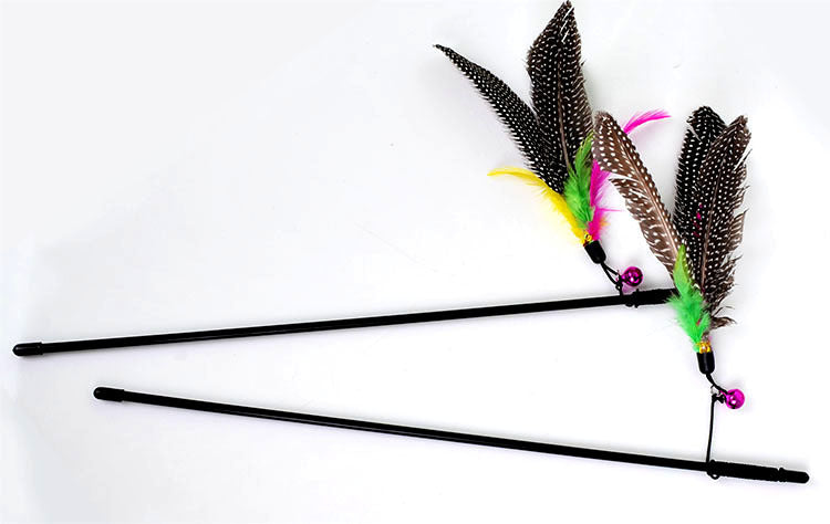 Pearl Bird Funny Cat Stick Feather Pet Toy Bell Funny Cat Stick 1618405248348