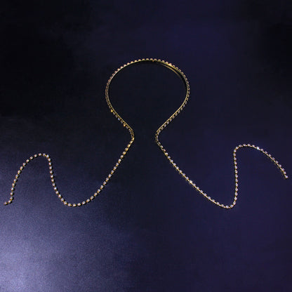 European And American Hot-selling Single-chain With Diamond Headband, Temperament And Personality, Back-hung Hairpin, Simple 