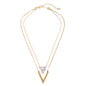 Turquoise Geometric Pendant Double-Layer Necklace Can Be Detached And Simple 1618457290232
