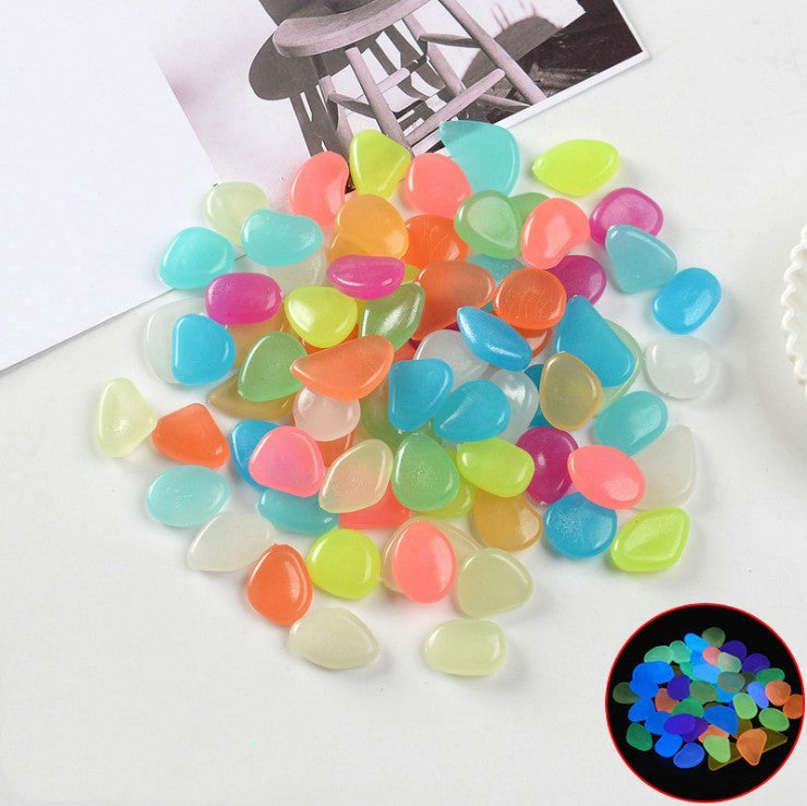Luminous Stones Fluorescent Aquarium Pebbles Fish Tank Garden Luminous Stones 1618458975376