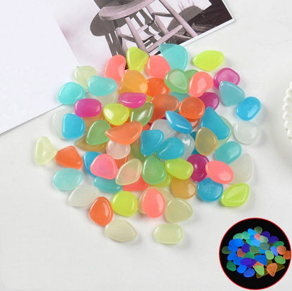 Luminous Stones Fluorescent Aquarium Pebbles Fish Tank Garden Luminous Stones 1618458975376