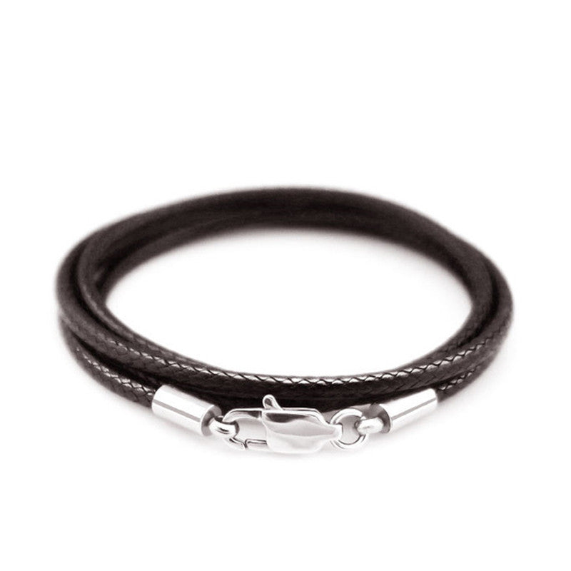 Necklace Rope Crystal Pendant Rope Leather Rope Gold Jewelry Lanyard Jade Pendant Men And Women Red Steel Buckle Wax Rope Who