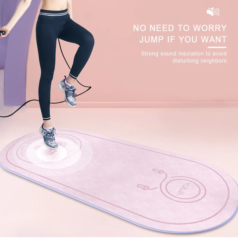 Fitness Mat Elasticity Rope Mat Durable Outdoor Yoga Mat Body Line Non-slip Mat Exercise Mute Yoga Mat High Density Board 161