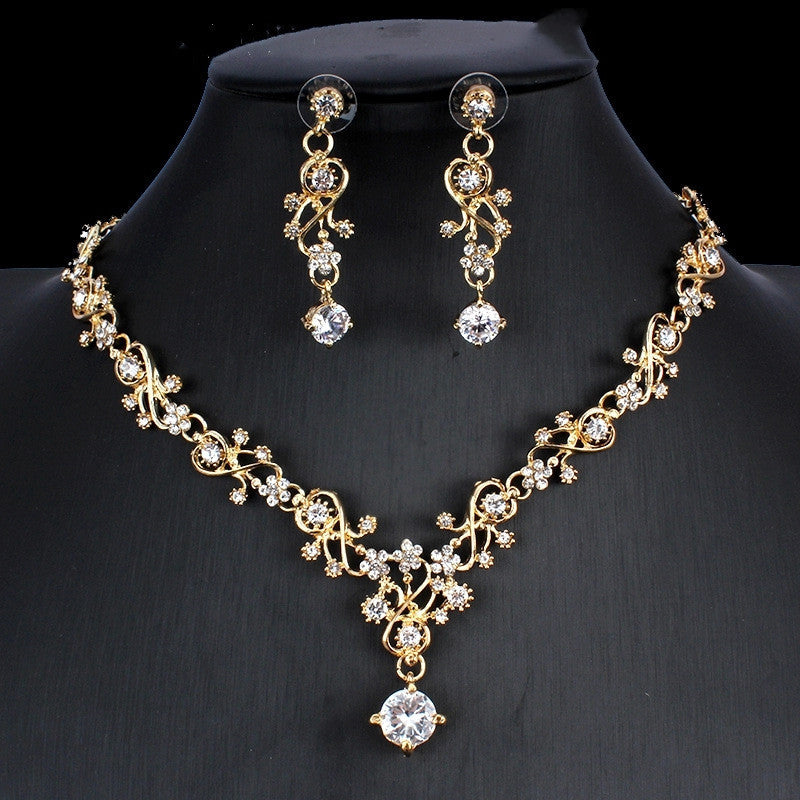 Rhinestone Women'S European And American Water Wave Chain Lattice White Pearl Necklace 1618481854491