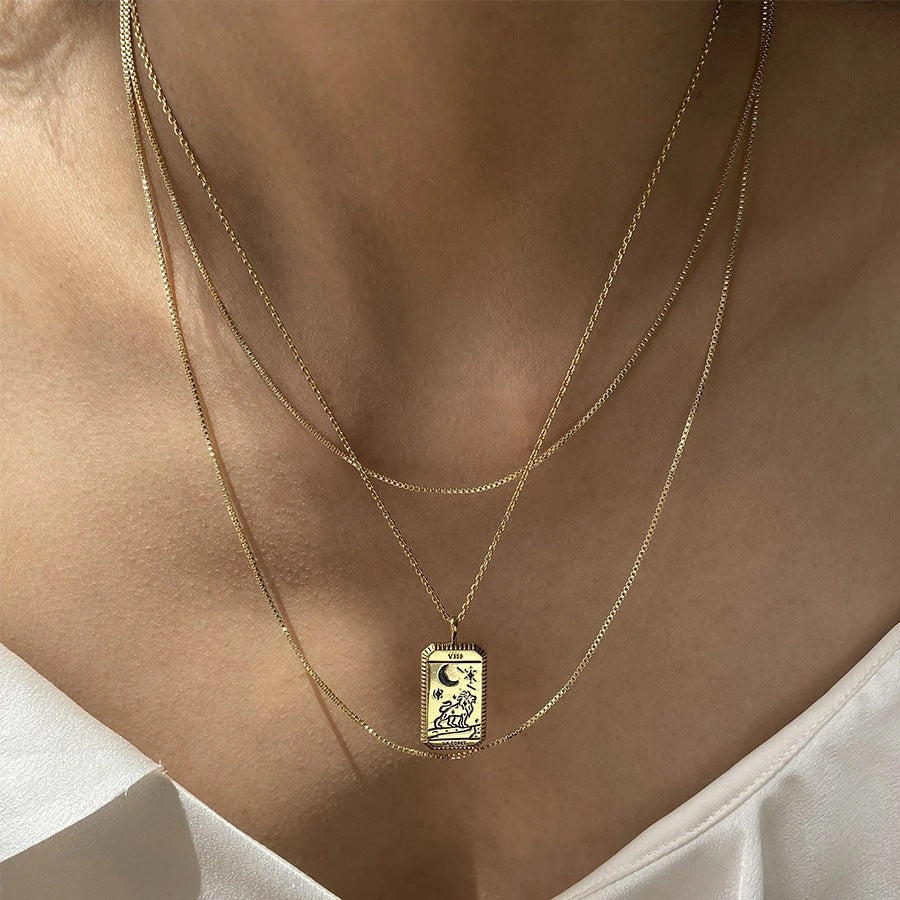 Tarot Power La Luna Gold Necklace 1618541815960