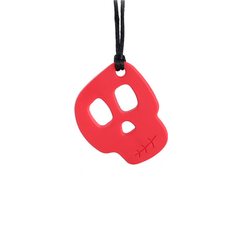 Autistic Children's Skull Teethers Sensual Chew Necklace Silicone Teether Teether Pendant 1618550713698